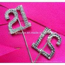 Rhinestone Numbers 1# to 100# on Pick Wedding Cake Topper